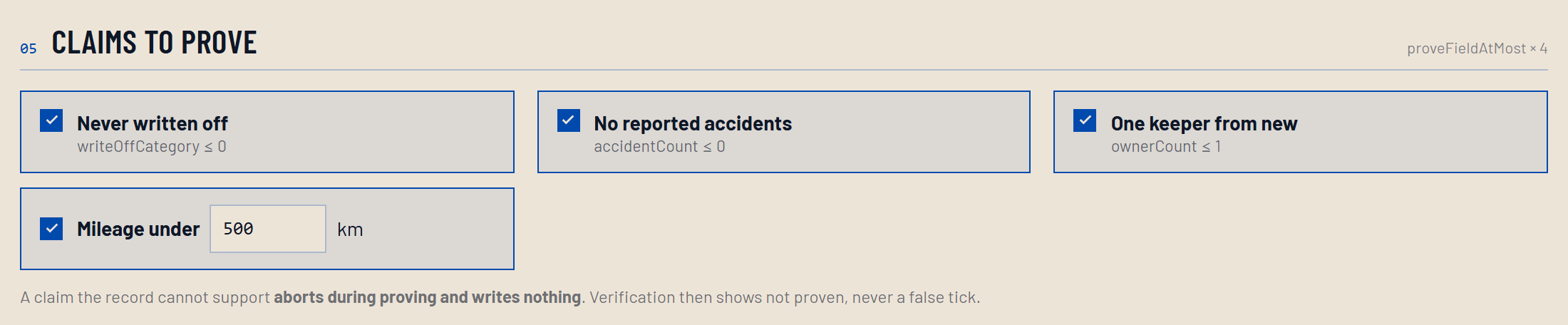 Choose the claims to prove